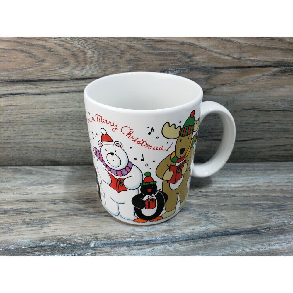 We Wish You A Merry Christmas Coffee Mug Cup Animal Choir Penguins